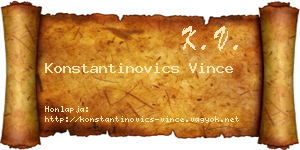 Konstantinovics Vince névjegykártya