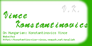 vince konstantinovics business card